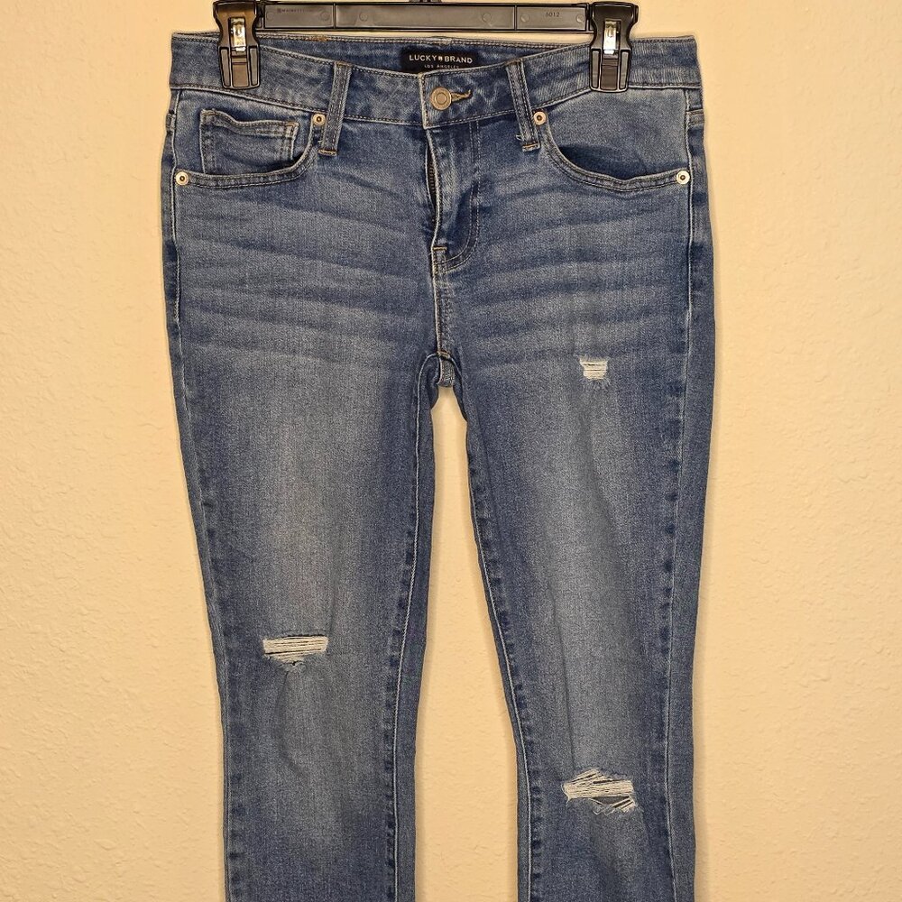 Lucky Brand "Lolita" Low Rise, Skinny, Ripped Women's Denim Jeans, Size 6/28 A
